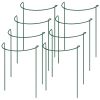 8Pcs Garden Plant Support Stake Half Round Iron Garden Plant Support Ring Green Border Support Plant Ring Cage For Rose Flowers Vine Tomato Hydrangea