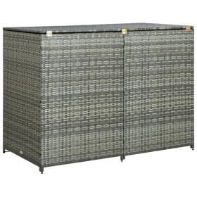 Double Wheelie Bin Shed Poly Rattan Anthracite 58.3"x30.3"x43.7"