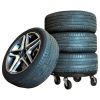 Plant Trolleys with Wheels 5 pcs Diameter 15.7" Black 606.3 lb