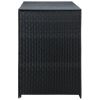 Double Wheelie Bin Shed Poly Rattan Black 58.3"x31.5"x43.7"