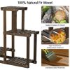 37" x 10" x 29" 4-Tier Brown Metal Floral Plant Stand
