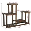 37" x 10" x 29" 4-Tier Brown Metal Floral Plant Stand
