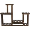 37" x 10" x 29" 4-Tier Brown Metal Floral Plant Stand