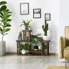 37" x 10" x 29" 4-Tier Brown Metal Floral Plant Stand