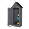70in Black Double Slope Top Fir Courtyard Storage Room Dark Gray