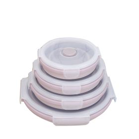 Silicone lunch box (Option: Pink-350ml)