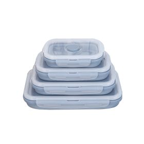 Silicone lunch box (Option: Blue1-800ml)