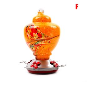 Hummingbird Feeder for Outdoors Hand Blown Colorful Glass Feeder with Ant Moat Gardening Supplies Bird Feeder Ant Proof (Color: k)