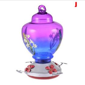 Hummingbird Feeder for Outdoors Hand Blown Colorful Glass Feeder with Ant Moat Gardening Supplies Bird Feeder Ant Proof (Color: 10m Single Outlet Suit)