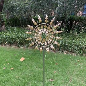 30cm/11.81in Courtyard Garden Lawn Outdoor Decoration, Unique Wind Collector Magic Kinetic Energy Metal Windmill Spinner Solar Wind Catcher (Model: CX104)