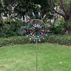 30cm/11.81in Courtyard Garden Lawn Outdoor Decoration, Unique Wind Collector Magic Kinetic Energy Metal Windmill Spinner Solar Wind Catcher (Model: Wooden Garden Bridge)