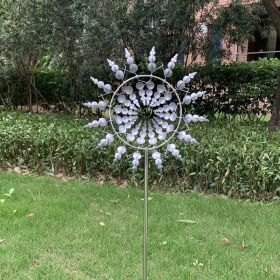 30cm/11.81in Courtyard Garden Lawn Outdoor Decoration, Unique Wind Collector Magic Kinetic Energy Metal Windmill Spinner Solar Wind Catcher (Model: CX102)