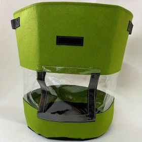 1pc Potato Grow Bag Vegetable Onion Home Garden Plant Bag With Handle PU Thickened Garden Carrot Taro Peanut Growing Bag Potato Pot (Color: green)