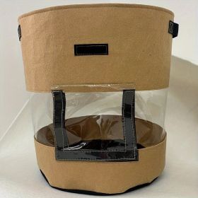 1pc Potato Grow Bag Vegetable Onion Home Garden Plant Bag With Handle PU Thickened Garden Carrot Taro Peanut Growing Bag Potato Pot (Color: brown)