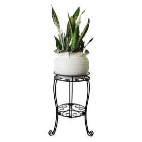 2 Tier Plant Stand, Metal Potted Holder Rack, Indoor Outdoor Multiple Flower Pot Shelf (Color: Style 2)