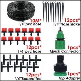 1 Set Automatic Micro Drip Irrigation Watering System Kit Hose Home Garden & Adjustable Drippers Greenhouses Potted Grows (Quantity: 25m Double Outlet Suit)