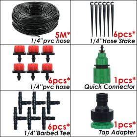 1 Set Automatic Micro Drip Irrigation Watering System Kit Hose Home Garden & Adjustable Drippers Greenhouses Potted Grows (Quantity: 15m Single Outlet Suit)