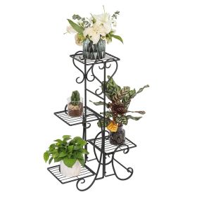 Metal Plant Stands;  Heavy Duty Flower Pot Stands for Multiple Plant (Color: Bronze)