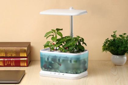Mini Intelligent Hydroponic Planter Suitable For School, Family, Office, Home, Gift (Colour: Black)