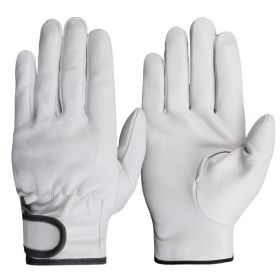 Work gloves sheepskin leather workers work welding safety protection garden sports motorcycle driver wear-resistant gloves (Color: Yellow)