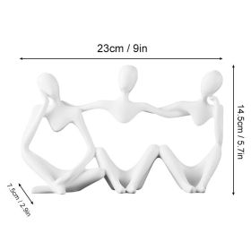 Nordic Art Abstract Thinker Statue Abstract Figure Sculpture Home Crafts Resin Statues Small Ornaments Office Room Desktop Decor (Color: A1 - White - Large)