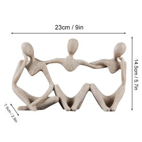 Nordic Art Abstract Thinker Statue Abstract Figure Sculpture Home Crafts Resin Statues Small Ornaments Office Room Desktop Decor (Color: C1- White)