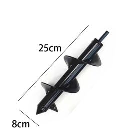 9 Size Garden Auger Drill Bit Tool Ground Drill Earth Drill Spiral Hole Digger Flower Planter Seed Planting Gardening Fence Yard (Color: 8X45cm)