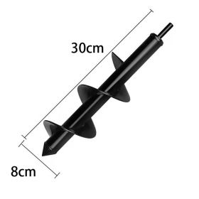 9 Size Garden Auger Drill Bit Tool Ground Drill Earth Drill Spiral Hole Digger Flower Planter Seed Planting Gardening Fence Yard (Color: 8X18cm)