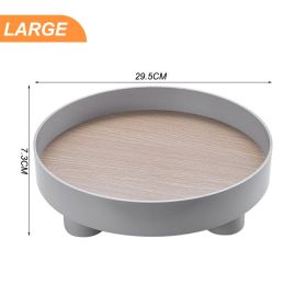 Modern Decorative Trays Home Decor Round Storage Tray Organizer Nordic Art Tray Jewelry Tray Candlestick Stand Table Living Room (Ships From: China)