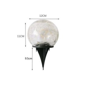 Solar Garden Light Cracked Glass Ball Lamps Outdoor Solar Courtyard Lights Waterproof Solar Lamp Balcony Yard Villa Street Decor (Emitting Color: Large)