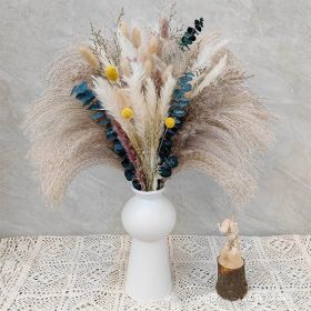 Phragmites Dried Flowers Bouquet Long Bouquet Reed Dried Natural Dried Pampa Grass Bouquet Home Wedding Living Room Decoration (Color: 80pcs  No vase)