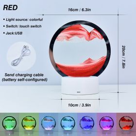 2023 Creative 3D Moving Sand Art Night Light Quicksand Painting Table Lamp LED Lights Hourglass Christmas Gift Home Office Decor (Emitting Color: Set of 4)