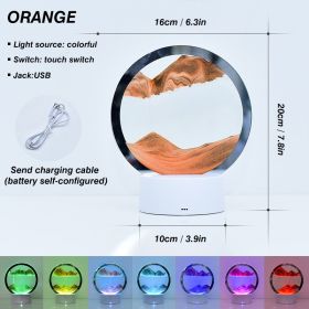 2023 Creative 3D Moving Sand Art Night Light Quicksand Painting Table Lamp LED Lights Hourglass Christmas Gift Home Office Decor (Emitting Color: Purple)