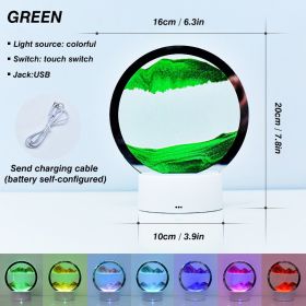 2023 Creative 3D Moving Sand Art Night Light Quicksand Painting Table Lamp LED Lights Hourglass Christmas Gift Home Office Decor (Emitting Color: Red)