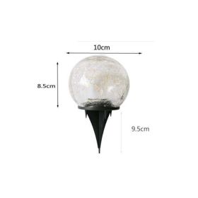 Solar Garden Light Cracked Glass Ball Lamps Outdoor Solar Courtyard Lights Waterproof Solar Lamp Balcony Yard Villa Street Decor (Emitting Color: Medium)