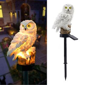 Solar Owl Garden Light Owl Solar Lamp Parrot Lawn Light Solar Lights Outdoor Solar Light Animal Pixie Lawn Lamp Waterproof Decor (Emitting Color: Green)