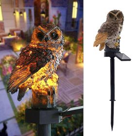 Solar Owl Garden Light Owl Solar Lamp Parrot Lawn Light Solar Lights Outdoor Solar Light Animal Pixie Lawn Lamp Waterproof Decor (Emitting Color: White)