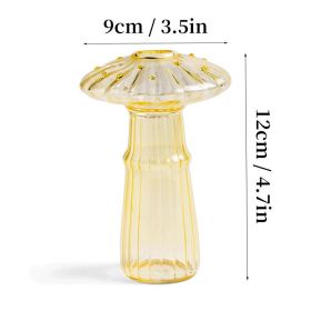 7 Style Mushroom Glass Vase Creative Hydroponics Vases Aromatherapy Bottle Desktop Crafts Ornament Living Room Home Office Decor (Color: HGA0012459-E)