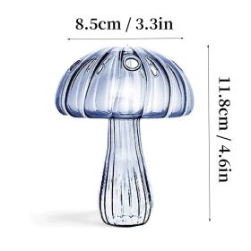 7 Style Mushroom Glass Vase Creative Hydroponics Vases Aromatherapy Bottle Desktop Crafts Ornament Living Room Home Office Decor (Color: HGA0012459-D)