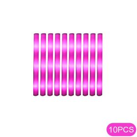 10Pcs Glow Sticks Bulk Colorful LED Foam Stick Cheer Bar Party Foam Glitter Glow Sticks Portable Luminous Atmosphere Party Props (Color: Always light-purple)