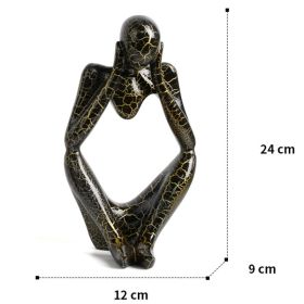 Nordic Art Abstract Thinker Statue Abstract Figure Sculpture Home Crafts Resin Statues Small Ornaments Office Room Desktop Decor (Color: A3 - White - Large)