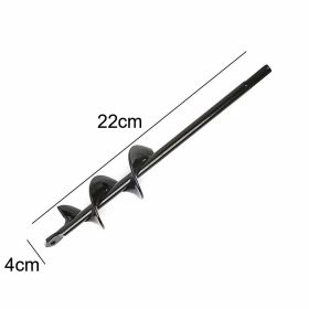 9 Size Garden Auger Drill Bit Tool Ground Drill Earth Drill Spiral Hole Digger Flower Planter Seed Planting Gardening Fence Yard (Color: 5X22cm)
