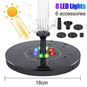18/16/13cm Solar Water Fountain Colorful Fountain Floating Solar Powered Pool Pond Waterfall Fountain Pump Garden Outdoor Decor (Color: 13cm no led)