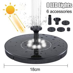 18/16/13cm Solar Water Fountain Colorful Fountain Floating Solar Powered Pool Pond Waterfall Fountain Pump Garden Outdoor Decor (Color: 18cm no led)