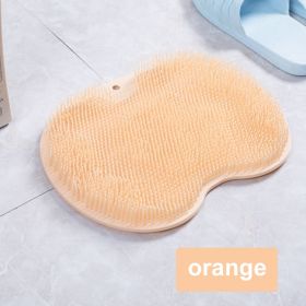 1pc Massage Pad Shower Foot Massage Mat TPR Bath Foot Massage Pads Mat Scrub Washing Back Bathroom Anti-Slip Pad Clean Dead Skin (Color: brown)
