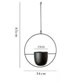 Modern Planter Flower Pot Plant Holder Metal Hanging Planter (Color: as Pic)