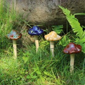 Garden Decoration Ceramic Ornament Mushroom (Quantity: Garden Leaf Trash Bags)