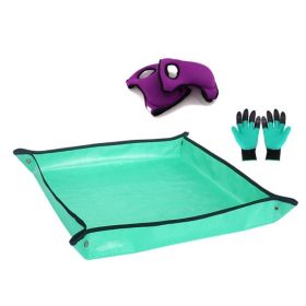 Gardening Padded Knee Pads, Digging & Planting Gloves and Potting Floor Pads (Color: green)