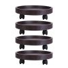 4Pcs 12.8IN Or 14IN Plant Caddy With Wheels Up to 187LBS Load Capacity Rolling Plant Stand