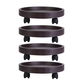 4Pcs 12.8IN Or 14IN Plant Caddy With Wheels Up to 187LBS Load Capacity Rolling Plant Stand (size: White)